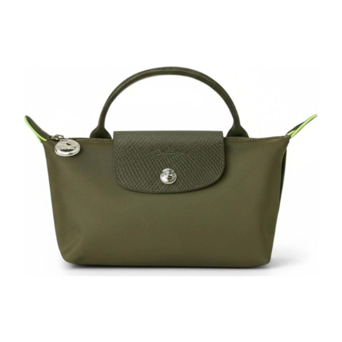Longchamp Le Pliage Green Pouch With Handle Forest