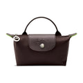 Longchamp Le Pliage Green Pouch with handle Mocha