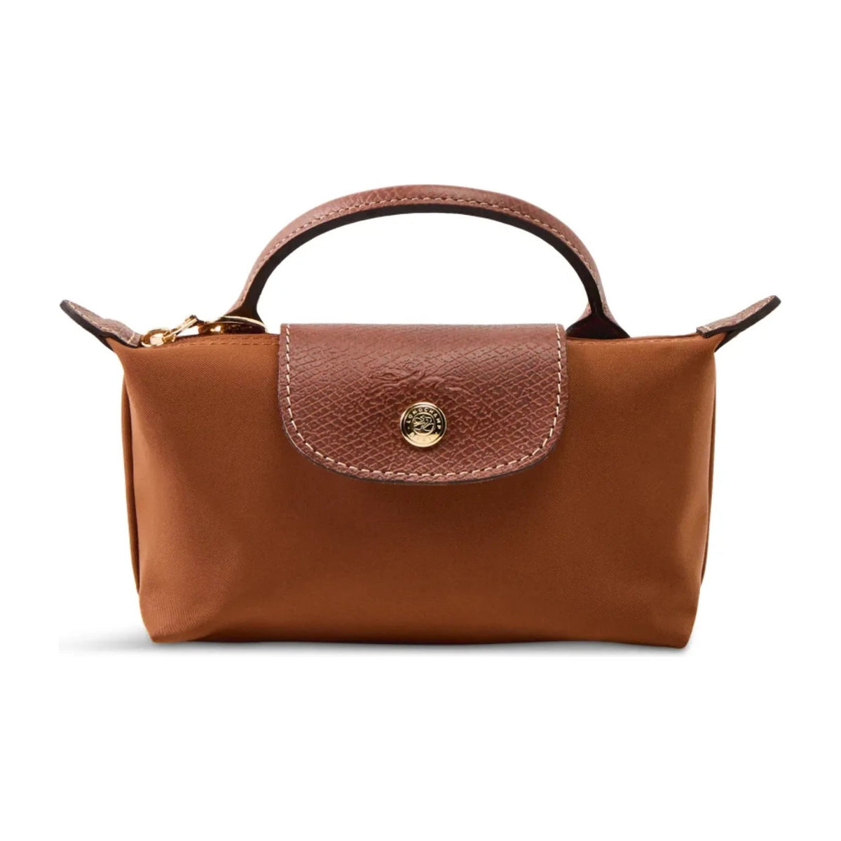 Longchamp Le Pliage Original Pouch With Handle Cognac