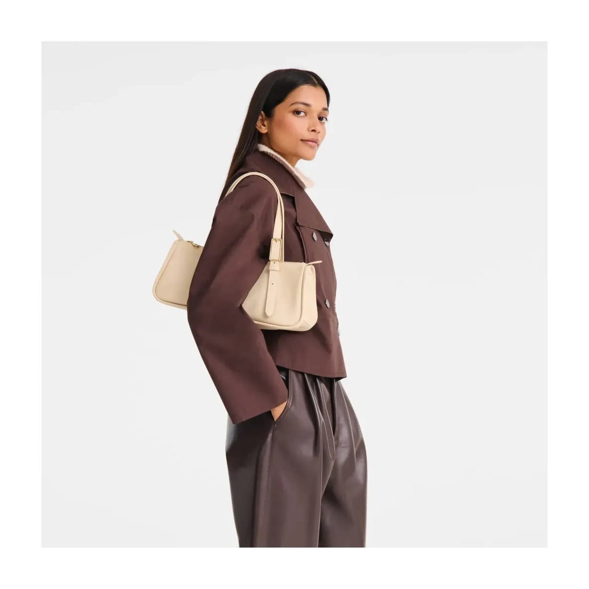 Longchamp Looong L Shoulder Bag Vanilla
