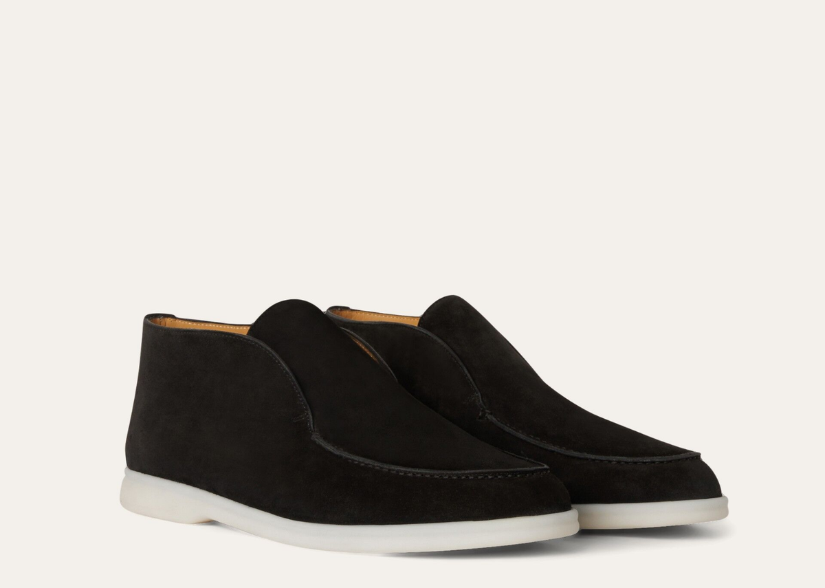 Loro Piana Open Walk Ankle Boot Suede Black