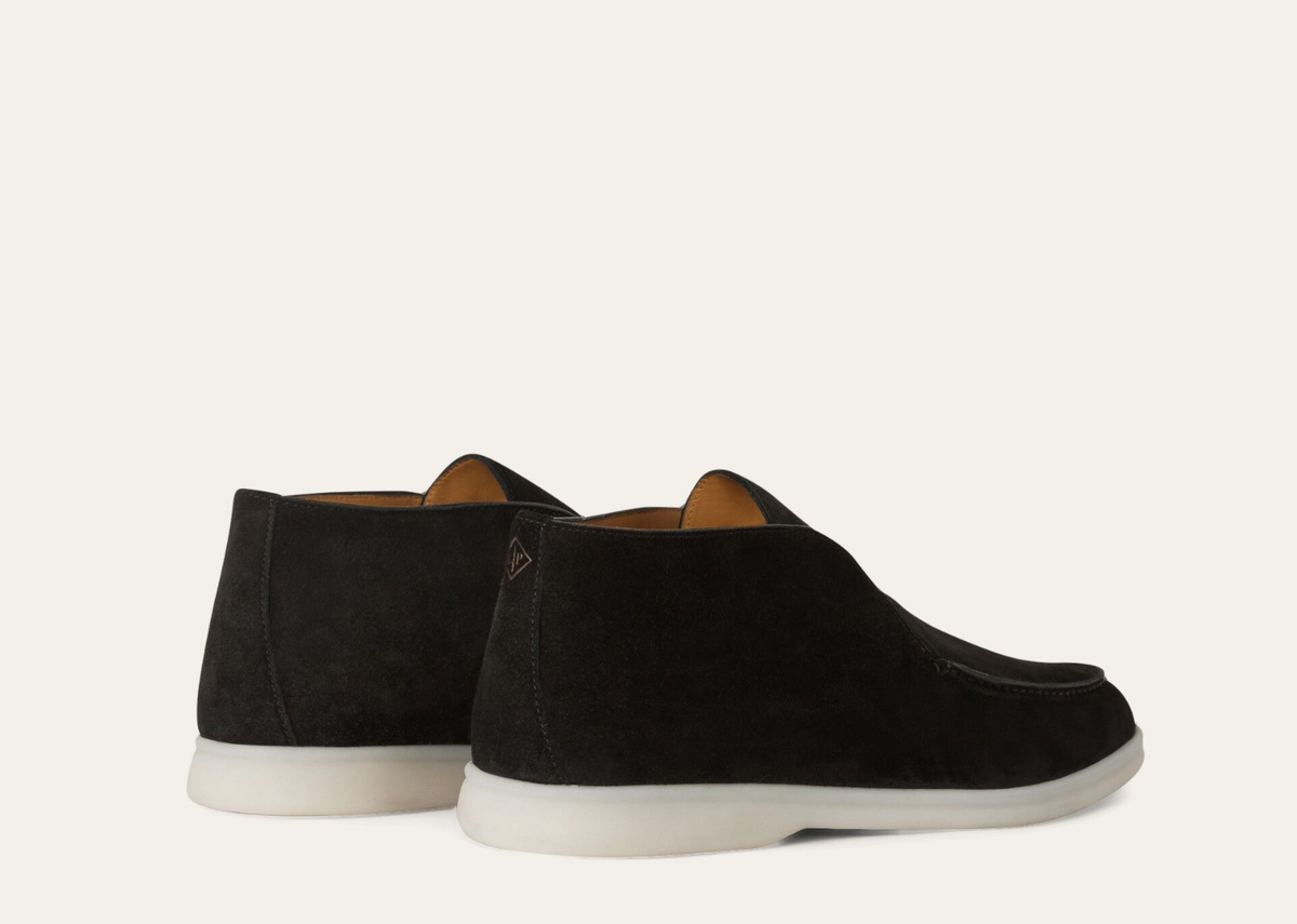 Loro Piana Open Walk Ankle Boot Suede Black