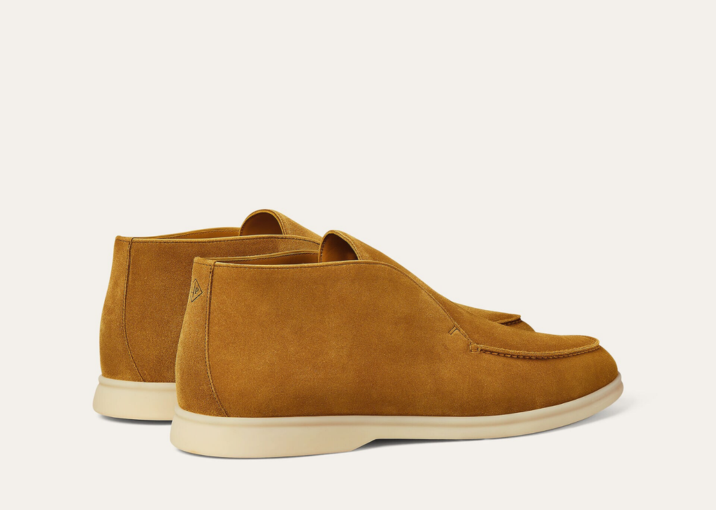 Loro Piana Open Walk Ankle Boot Suede Dark Saffron