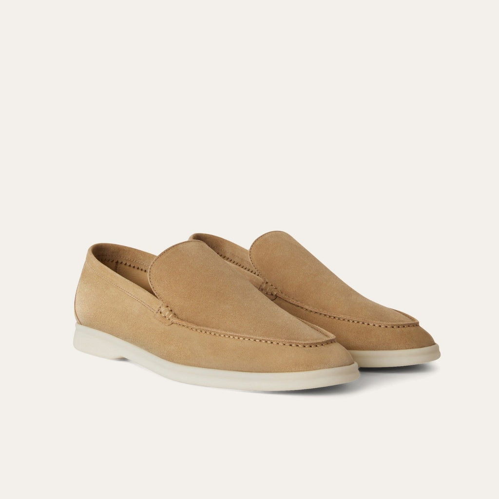 Loro Piana Summer Walk Loafer Suede Light Wood Smoke