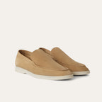 Loro Piana Summer Walk Loafer Suede Light Wood Smoke