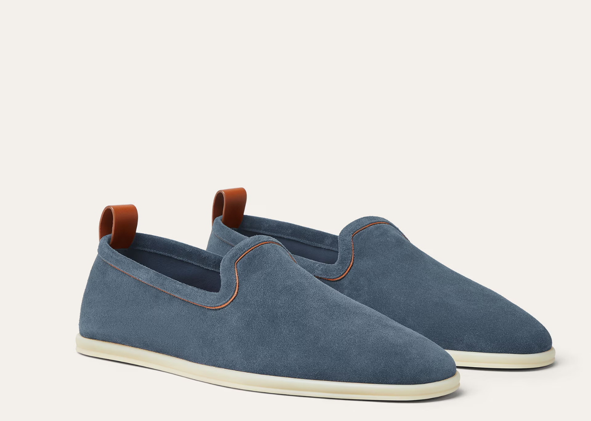Loro Piana Venice Walk Loafer Suede Black Figs