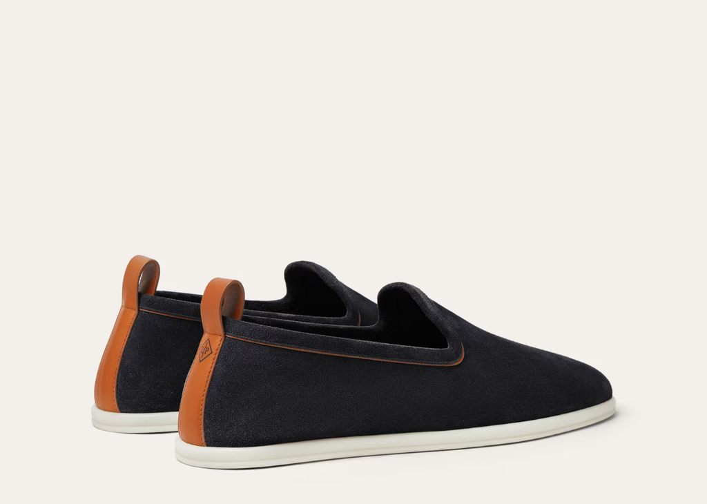 Loro Piana Venice Walk Loafer Suede Blue Navy