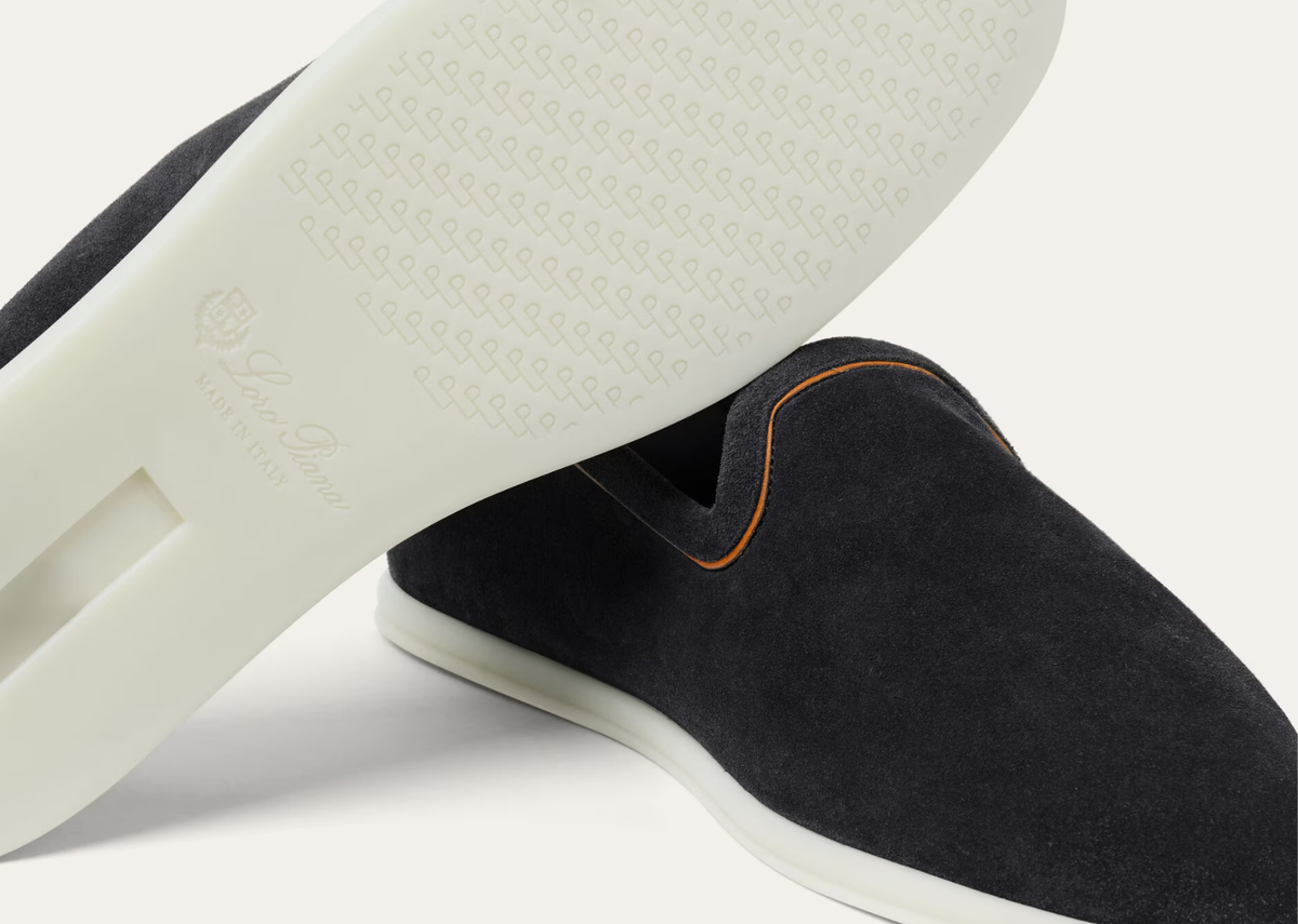 Loro Piana Venice Walk Loafer Suede Blue Navy