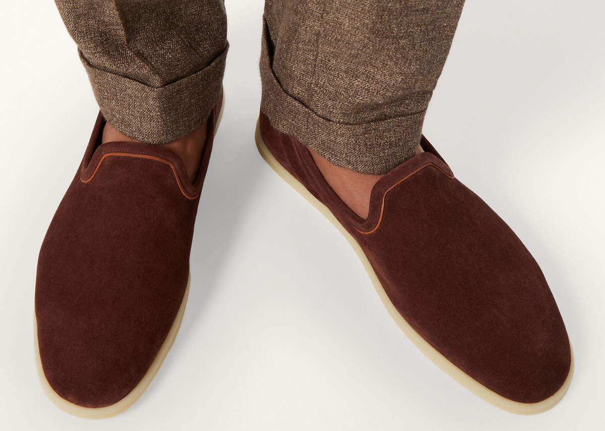 Loro Piana Venice Walk Loafer Suede Deep Mogano