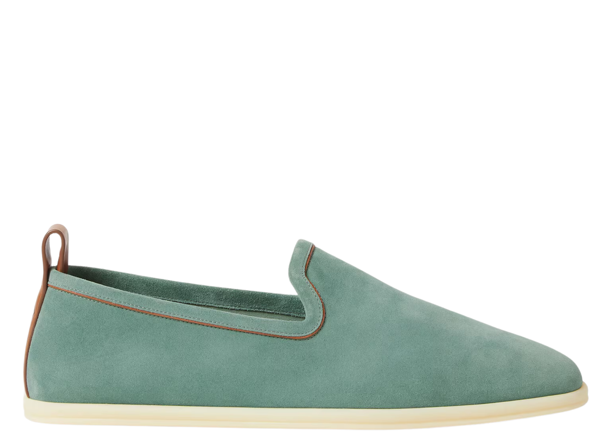 Loro Piana Venice Walk Loafer Suede Pine Cloud