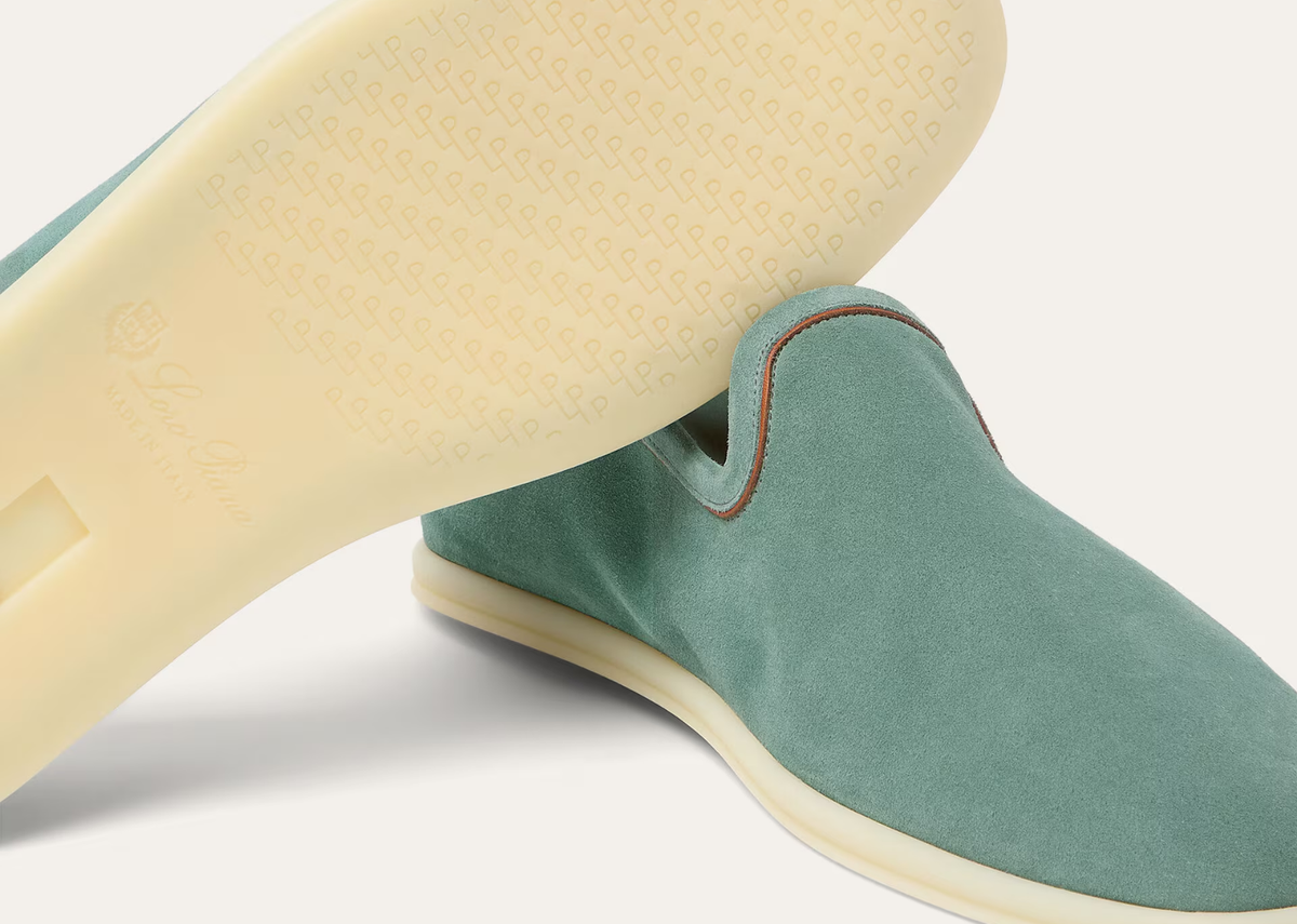 Loro Piana Venice Walk Loafer Suede Pine Cloud