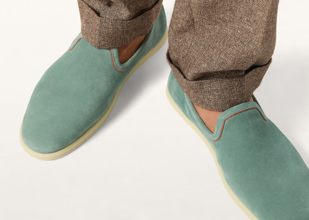 Loro Piana Venice Walk Loafer Suede Pine Cloud