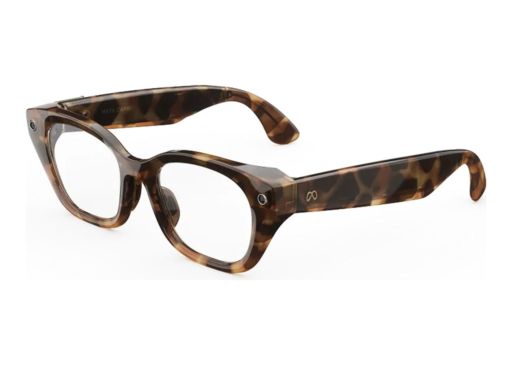 Meta Capri AI Smart Glasses Clear Lens Espresso Tortoise