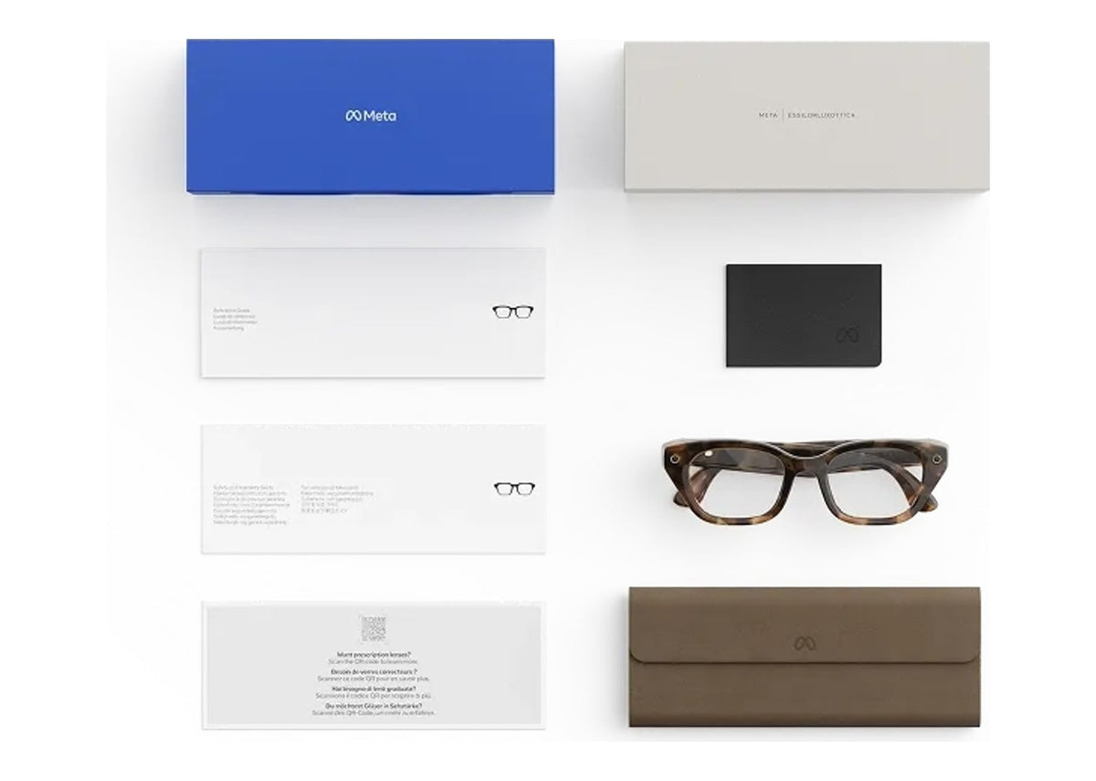 Meta Capri AI Smart Glasses Clear Lens Espresso Tortoise