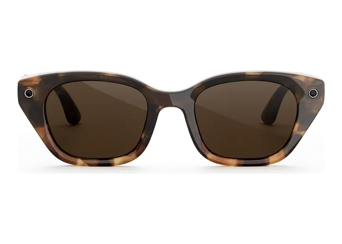 Meta Capri AI Smart Glasses Polarized Brown Lens Espresso Tortoise
