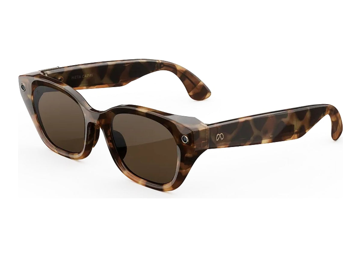 Meta Capri AI Smart Glasses Polarized Brown Lens Espresso Tortoise