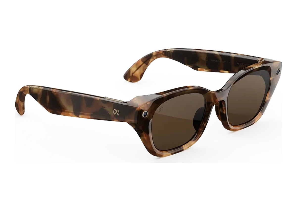 Meta Capri AI Smart Glasses Polarized Brown Lens Espresso Tortoise
