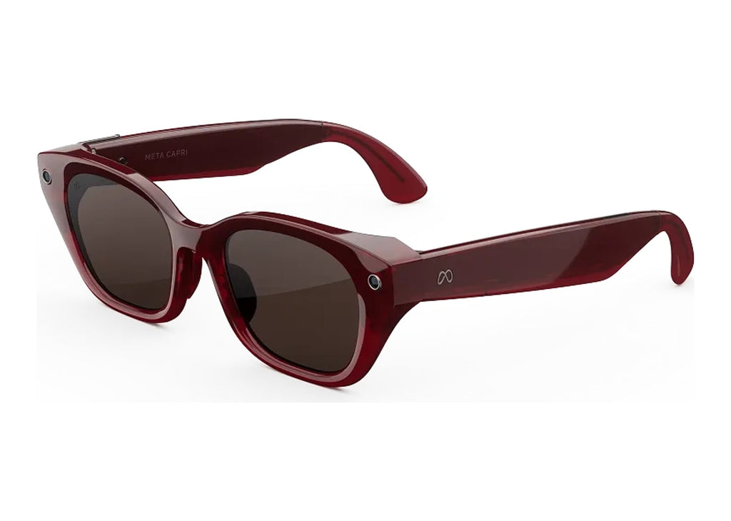 Meta Capri AI Smart Glasses Polarized Chocolate Lens Crimson