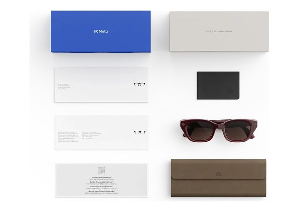 Meta Capri AI Smart Glasses Polarized Chocolate Lens Crimson
