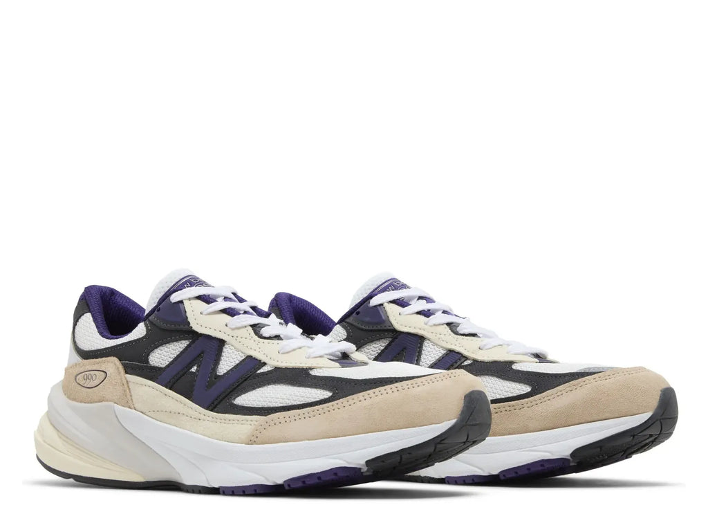 New Balance 990 v 6 Mi USA Teddy Santis White Black Plum