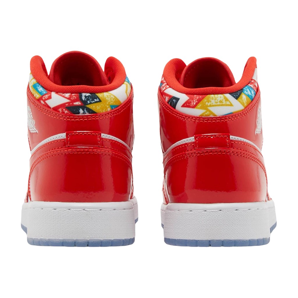 Nike Air Jordan 1 Mid Barcelona Sweater Red Patent (GS)