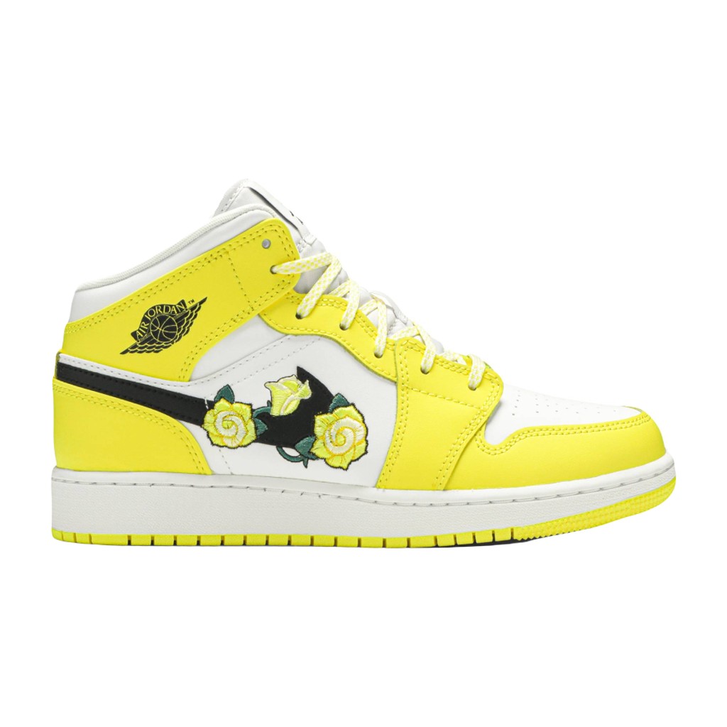 Nike Air Jordan 1 Mid Dynamic Yellow Floral (GS)