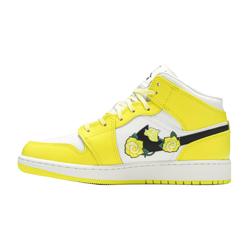 Nike Air Jordan 1 Mid Dynamic Yellow Floral (GS)