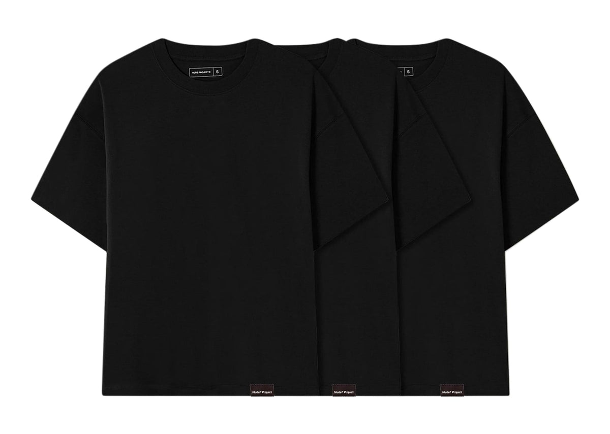 Nude Project Basic Tee Black 3 x Pack