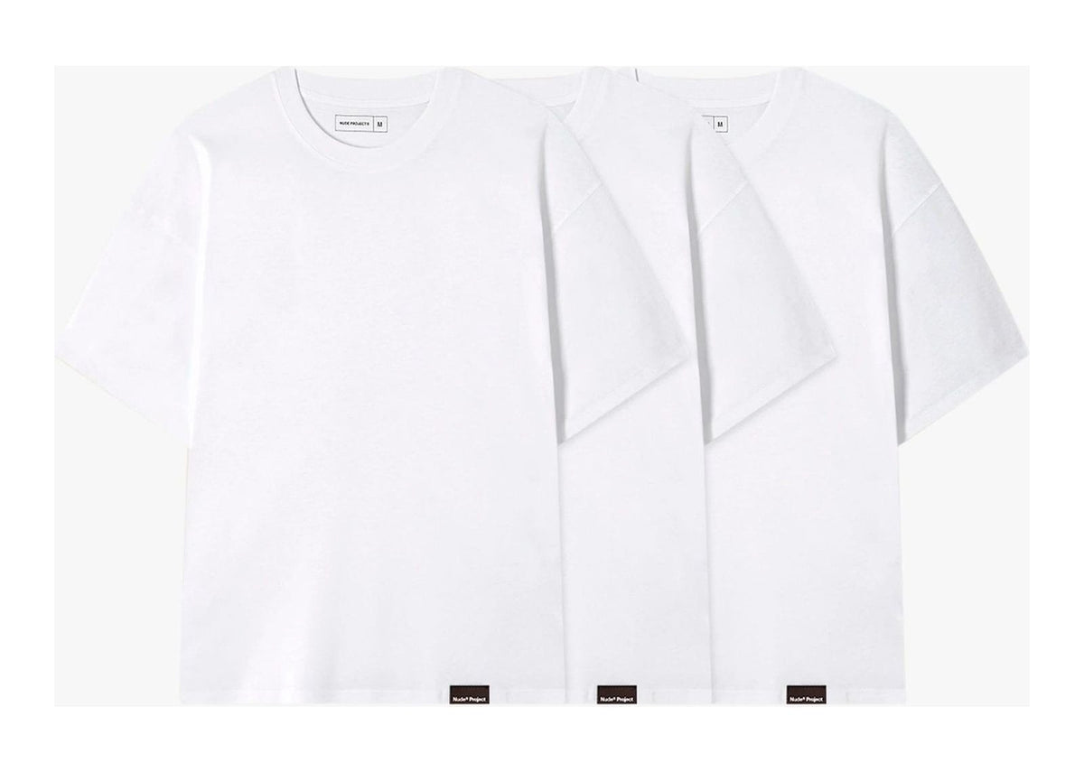 Nude Project Basic Tee White 3 x Pack