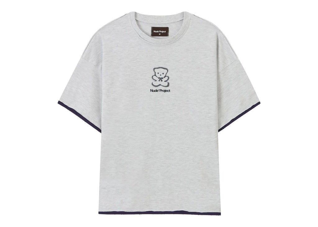 Nude Project Bear Tee Grey Melange