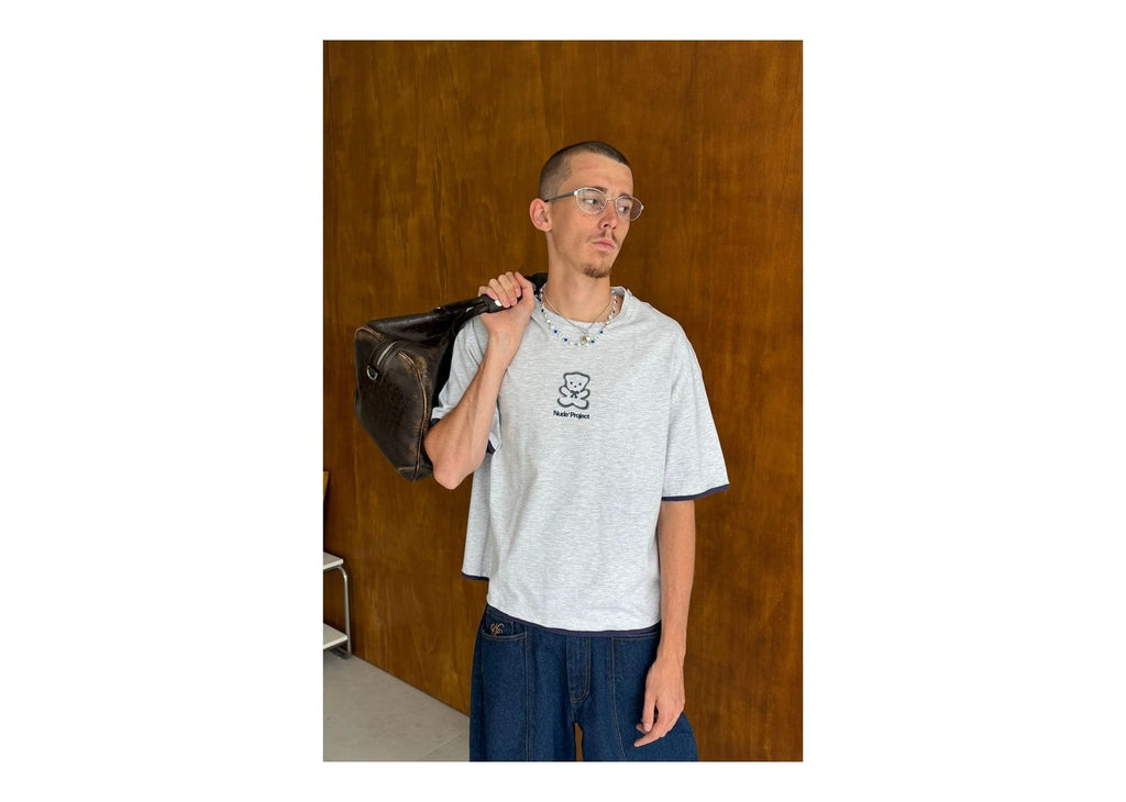 Nude Project Bear Tee Grey Melange