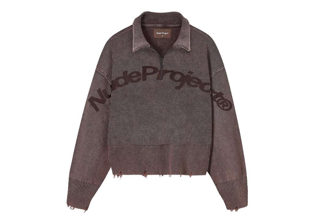 Nude Project Beast Quarter-Zip Knit Brown