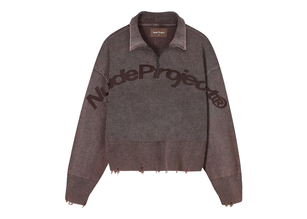 Nude Project Beast Quarter-Zip Knit Brown