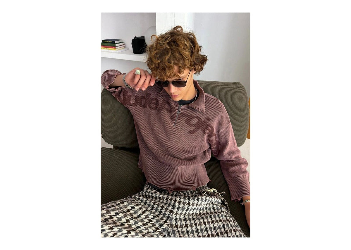 Nude Project Beast Quarter-Zip Knit Brown