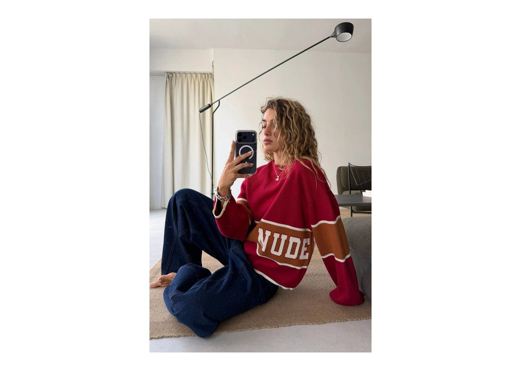 Nude Project Big-Striped Knit Sweater Red