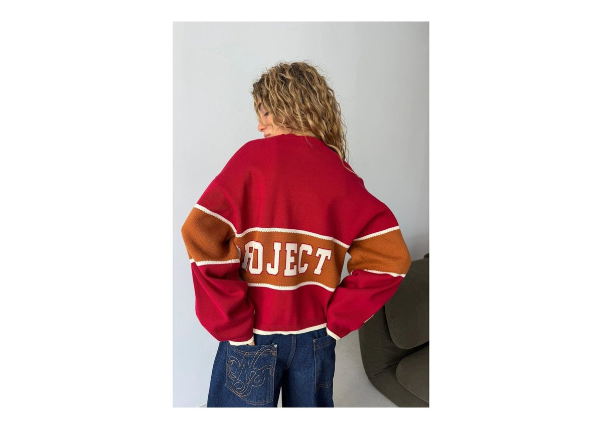 Nude Project Big-Striped Knit Sweater Red