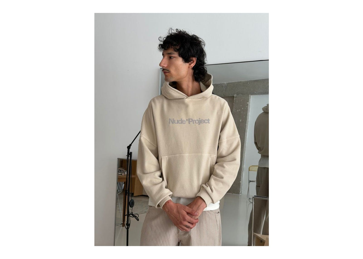 Nude Project Box Logo Hoodie Ivory