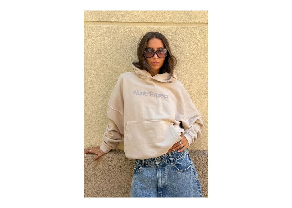 Nude Project Box Logo Hoodie Ivory