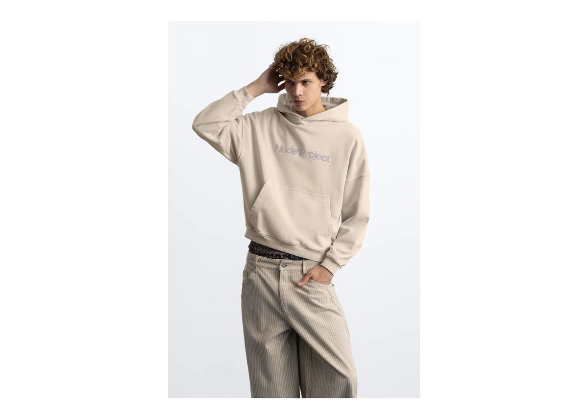 Nude Project Box Logo Hoodie Ivory