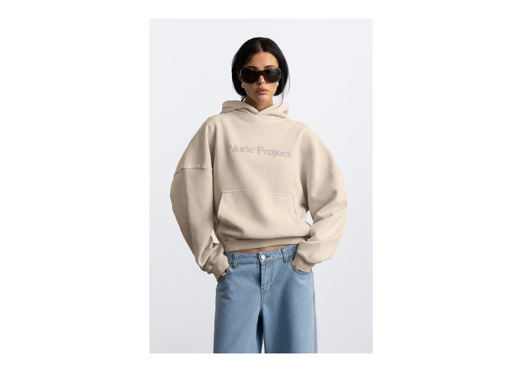 Nude Project Box Logo Hoodie Ivory