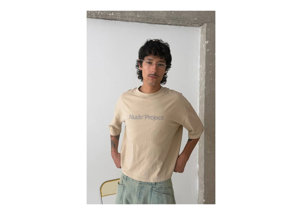 Nude Project Box Logo Tee Beige