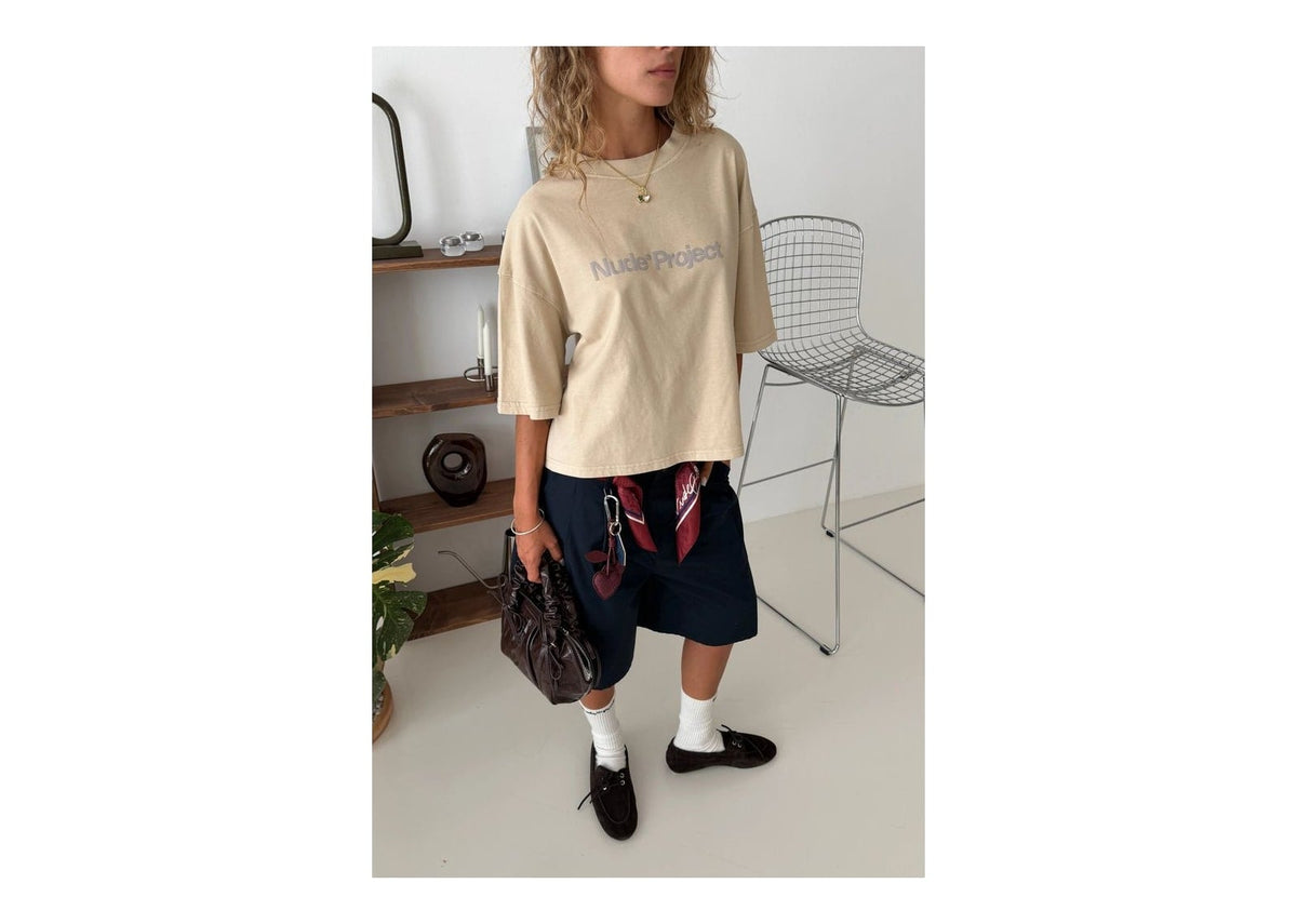 Nude Project Box Logo Tee Beige
