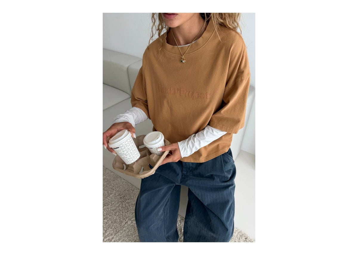 Nude Project Box Logo Tee Brown