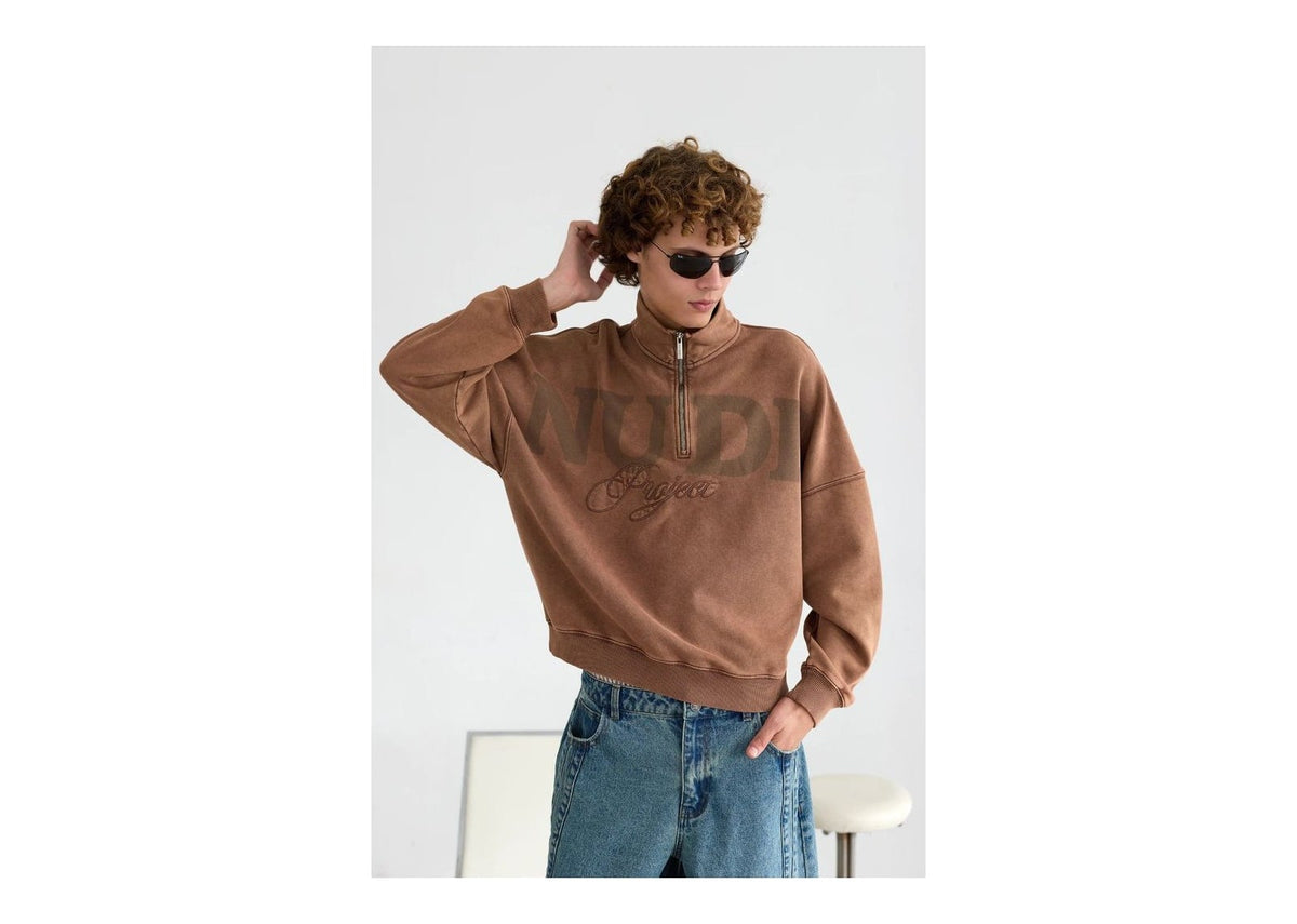 Nude Project Daegu Quarter-Zip Brown