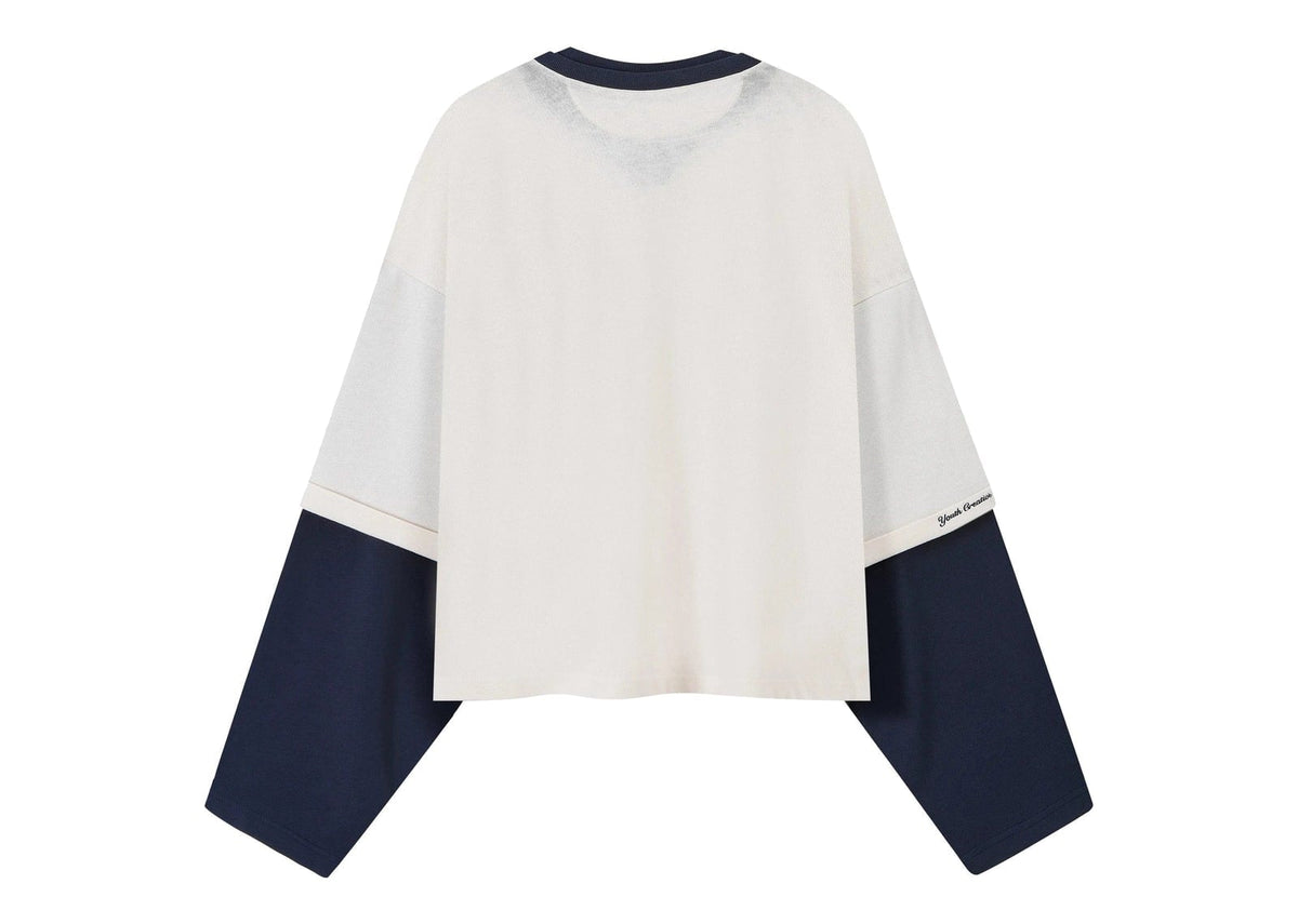 Nude Project Double Neck Long-Sleeve Tee White