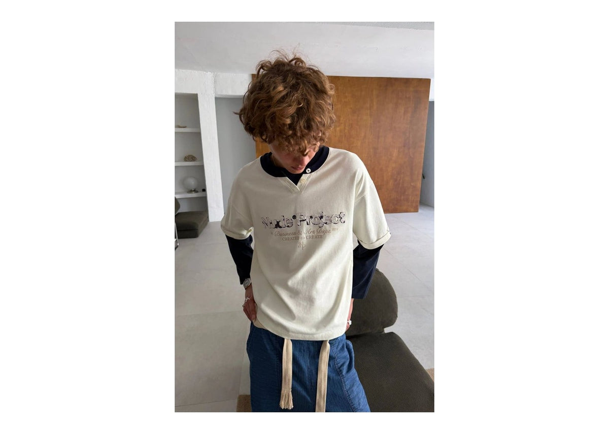 Nude Project Double Neck Long-Sleeve Tee White