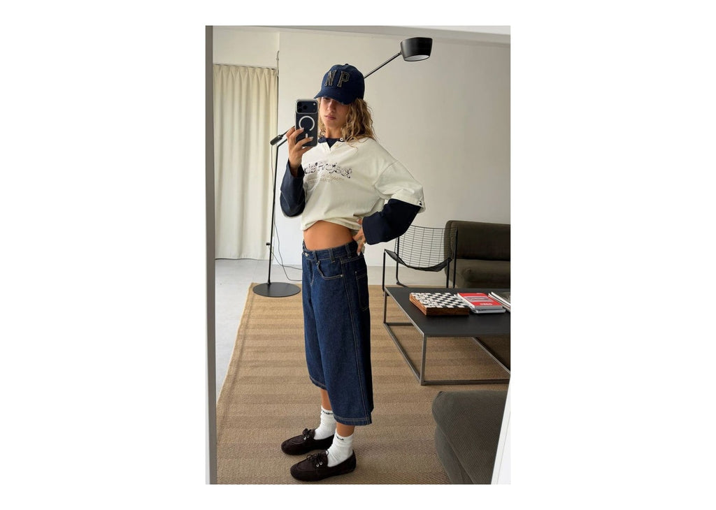 Nude Project Double Neck Long-Sleeve Tee White