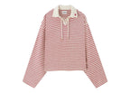 Nude Project Faded Striped Polo Red