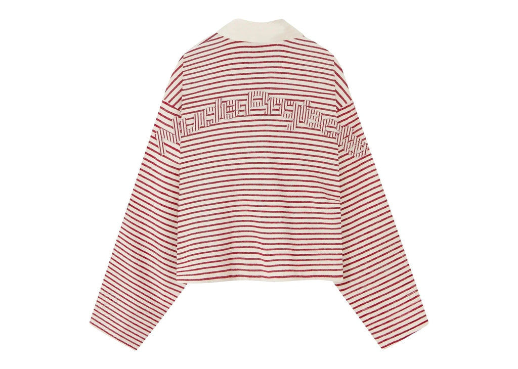Nude Project Faded Striped Polo Red