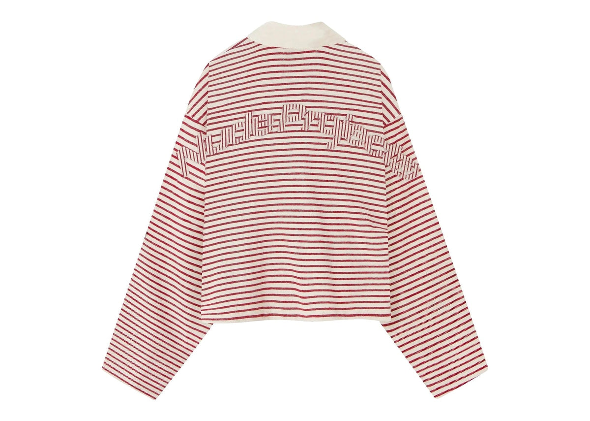 Nude Project Faded Striped Polo Red